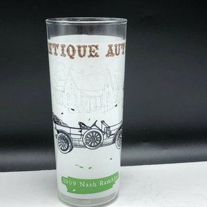 ANTIQUE AUTOS DRINKING GLASS cup mug 1909 Nash